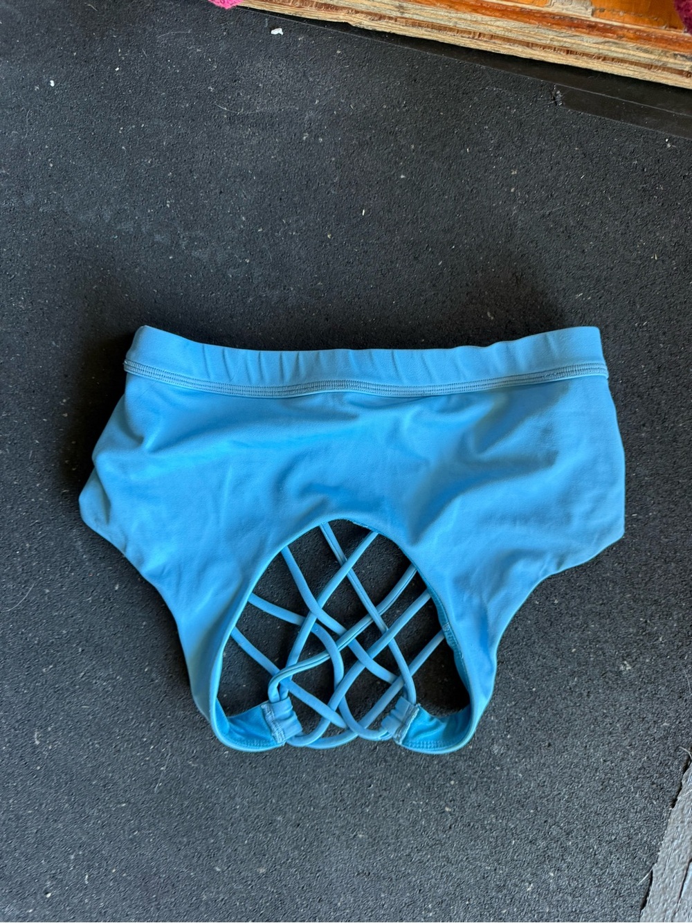 Blue Crisscross Back sports bra
